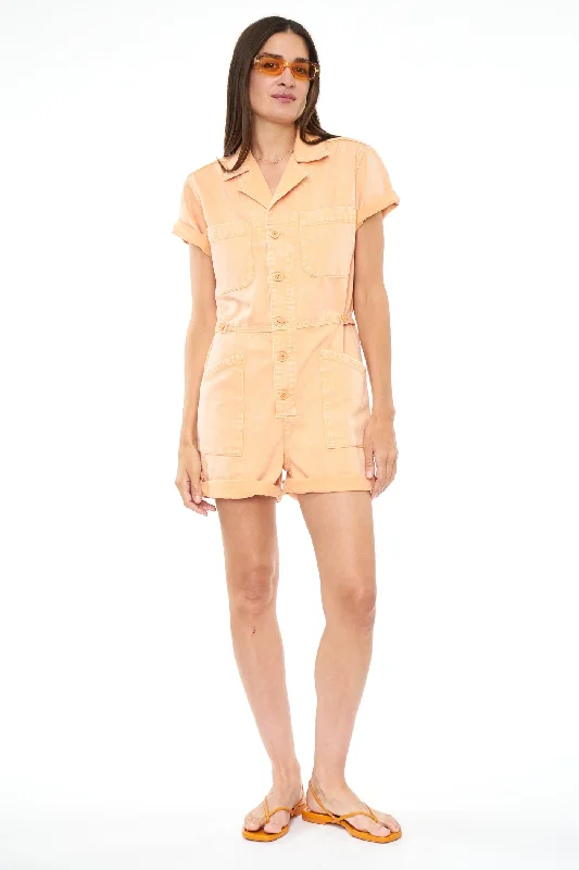 Fashionable Items Pistola Parker Short Sleeve Romper in Sherbet Snow