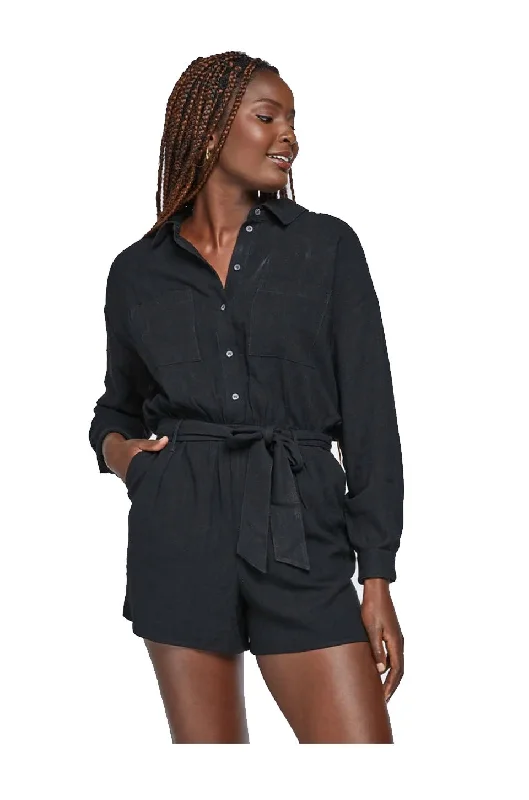 Warm Layers Gentle Fawn Solange Romper In Black