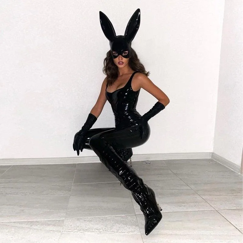 Dynamic Fashion Streetwear Leather Jumpsuit