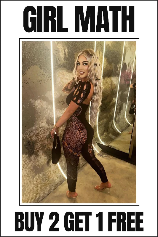 Cute Design Stretch Jumpsuit Black