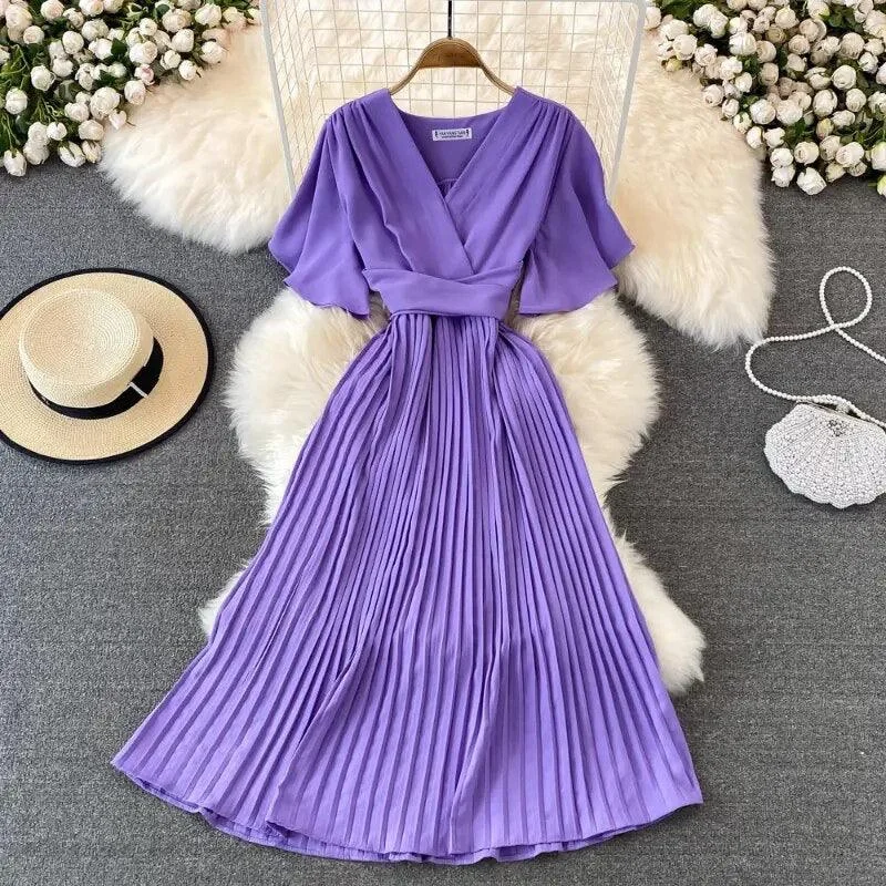 Simple Comfort Terry Pleated Luxe Summer Dress