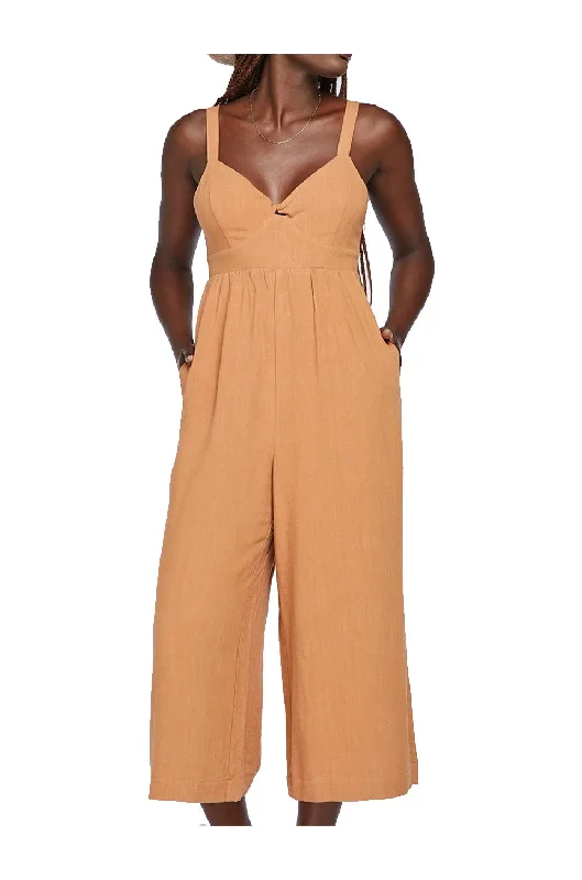 Easy Chic Gentle Fawn Tropez Jumpsuit In Honey