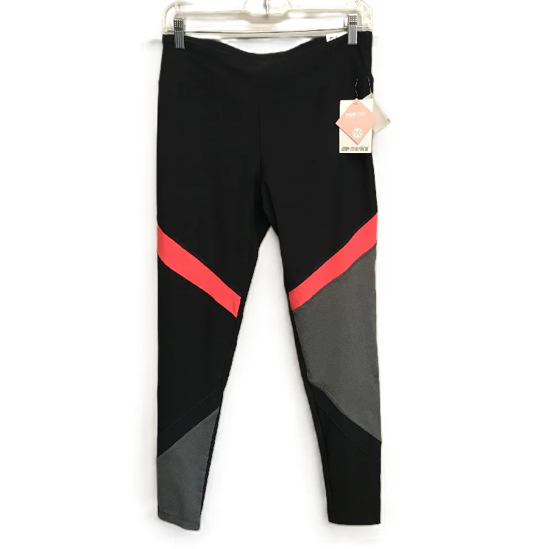 Comfortable Outfits Black Athletic Leggings By Marika, Size: L
