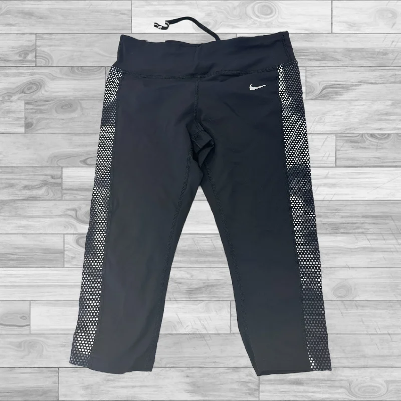 Personalized Design Black & White Athletic Leggings Capris Nike Apparel, Size L