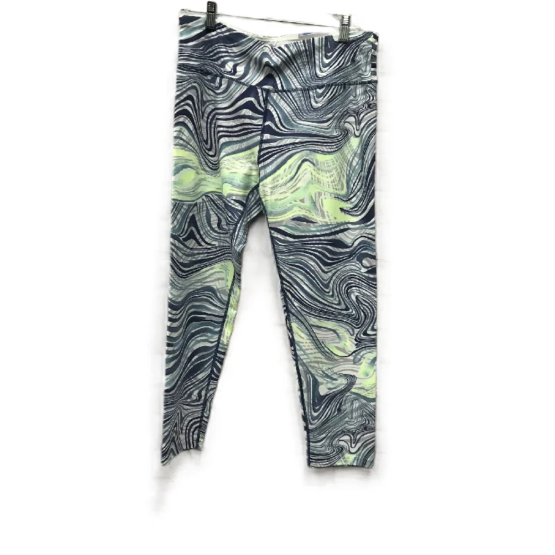 Retro Design Blue Athletic Leggings By Calvin Klein, Size: Xl