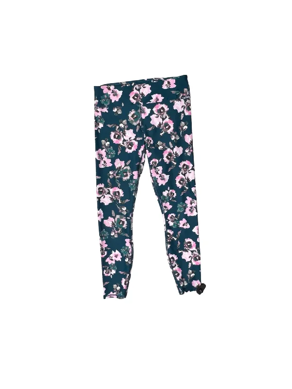 Versatile Casuals Green & Pink Athletic Leggings Fabletics, Size S