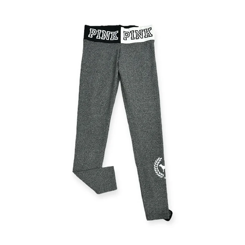 Integrated Design Grey & White Athletic Leggings Pink, Size S