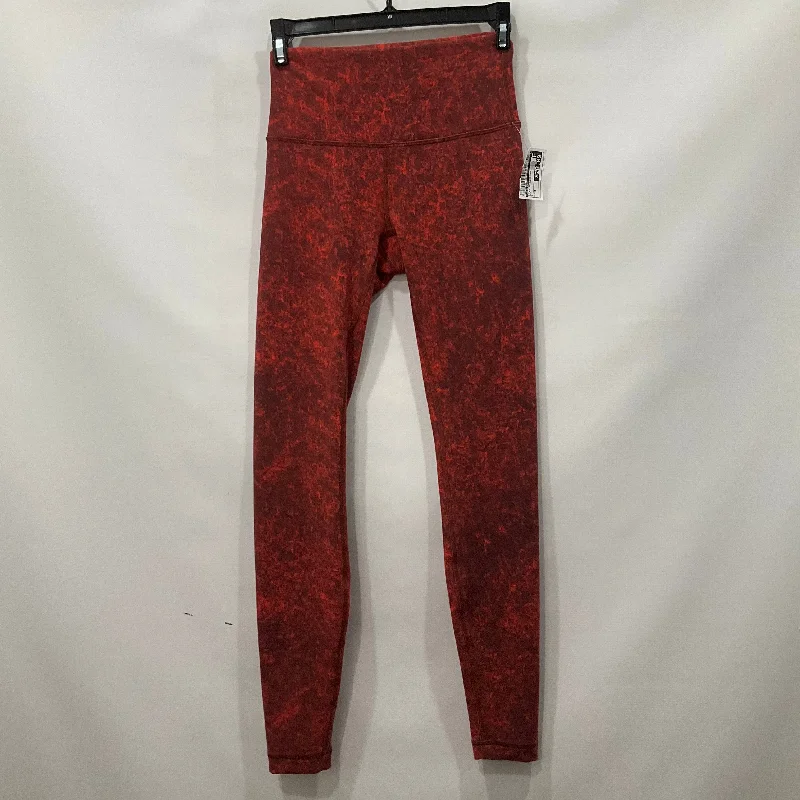 Elegant Comfort Red Athletic Leggings Lululemon, Size 4