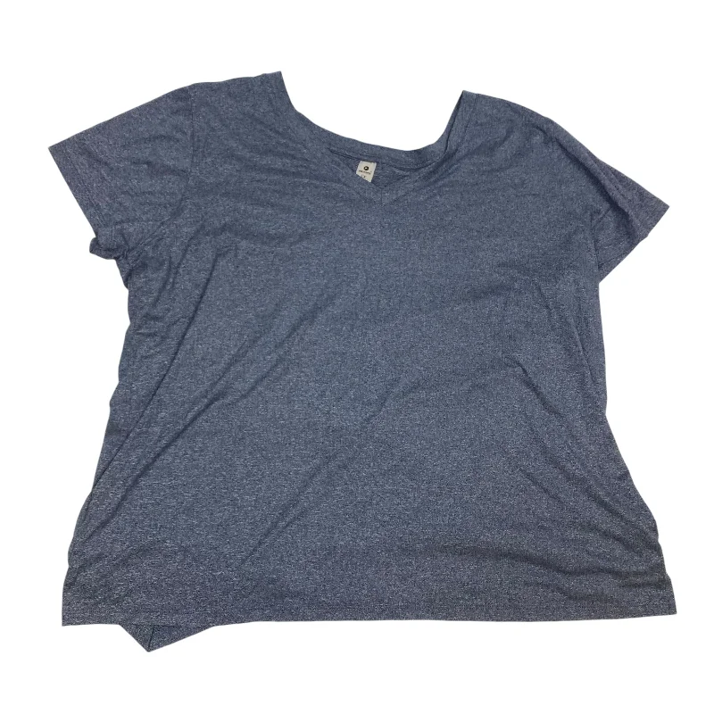 Elegant And Casual Athletic Top Short Sleeve By 90 Degrees By Reflex In Blue, Size: 1x