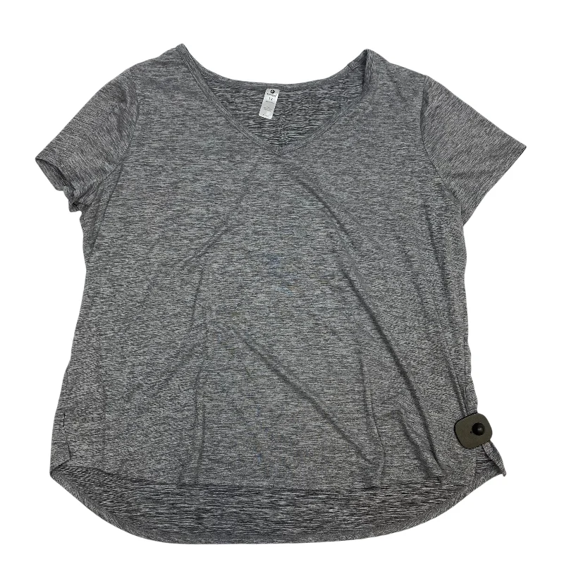 Warm Atmosphere Athletic Top Short Sleeve By 90 Degrees By Reflex In Grey, Size: 1x