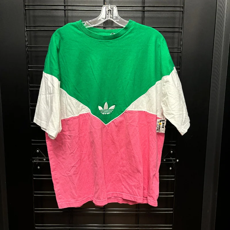Fashionable Items Athletic Top Short Sleeve By Adidas In Multi-colored, Size: Xl
