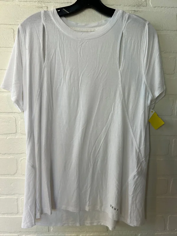 Urban Sense Athletic Top Short Sleeve By Dkny In White, Size: L