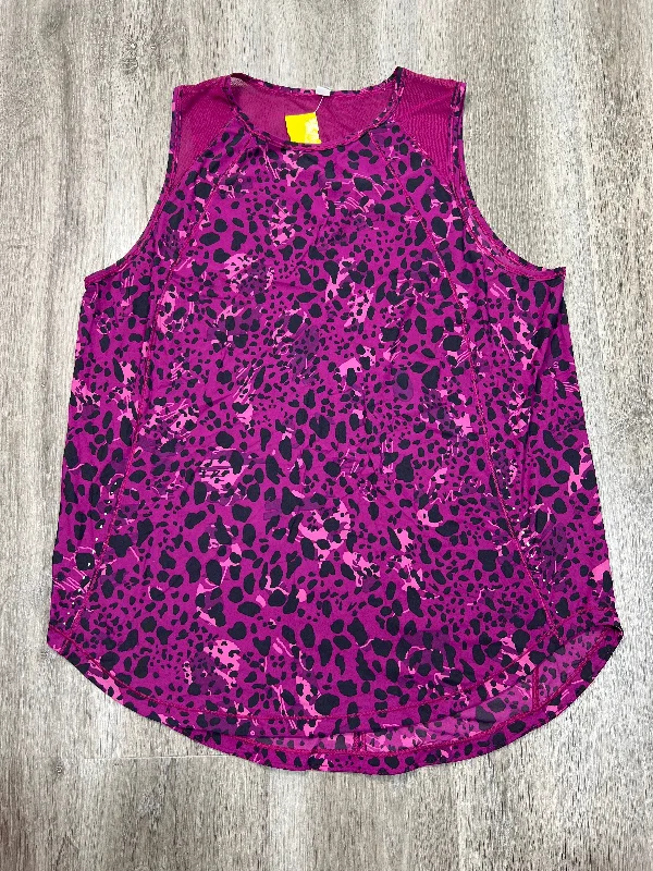Relaxed Jackets Athletic Top Short Sleeve By Lululemon In Black & Purple, Size: L
