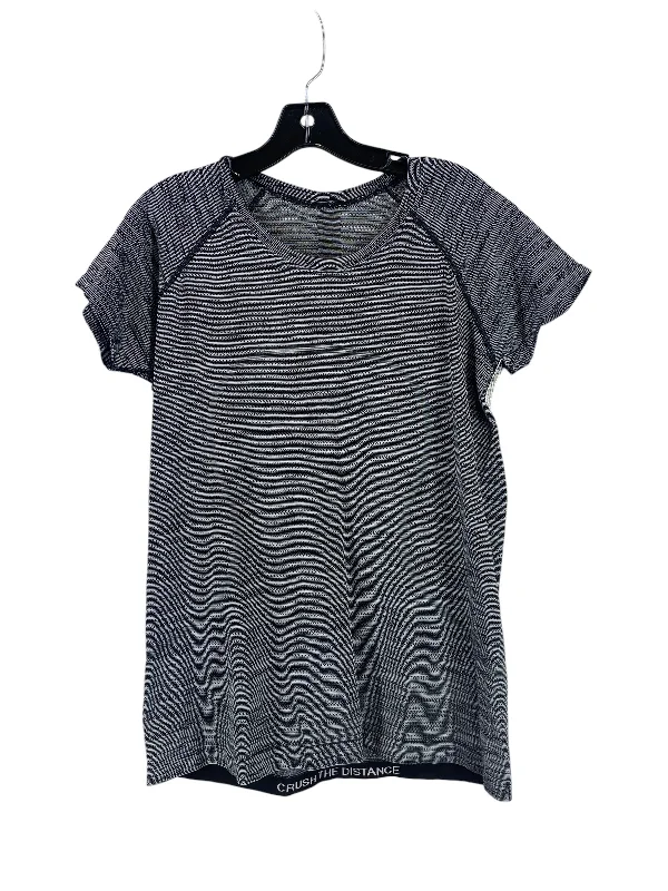 High-quality Fabrics Athletic Top Short Sleeve By Lululemon In Black, Size: 8