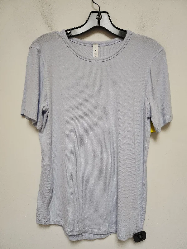Celebrity Style Athletic Top Short Sleeve By Lululemon In Blue, Size: 12