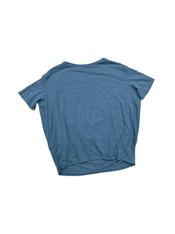 Fashionable Prints Athletic Top Short Sleeve By Lululemon In Blue, Size: S