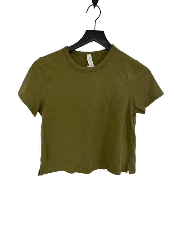 Fashion Must-have Athletic Top Short Sleeve By Lululemon In Green, Size: 4