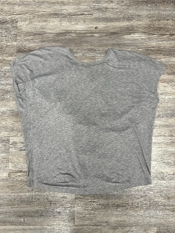 Cozy Lounge Wear Athletic Top Short Sleeve By Lululemon In Grey, Size: L