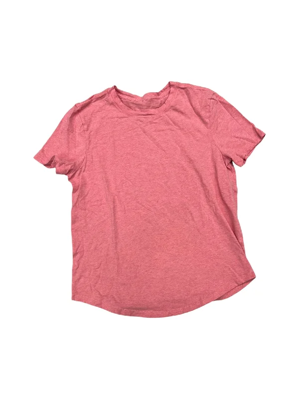 Refreshing Design Athletic Top Short Sleeve By Lululemon In Pink, Size: S