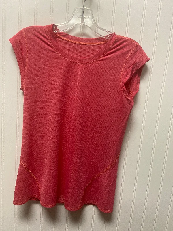 Trendy Layers Athletic Top Short Sleeve By Lululemon In Pink, Size: S