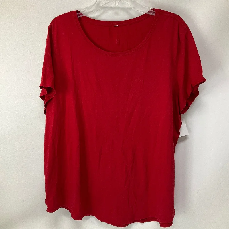 High-quality Fabrics Athletic Top Short Sleeve By Lululemon In Red, Size: 20