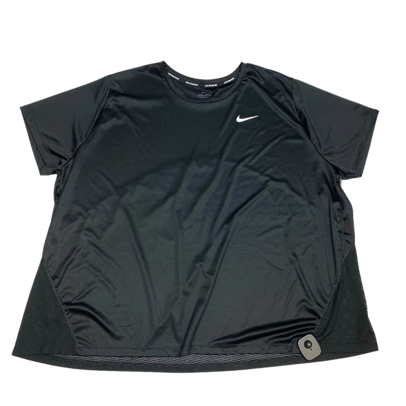 French Style Athletic Top Short Sleeve By Nike Apparel In Black, Size: 3x