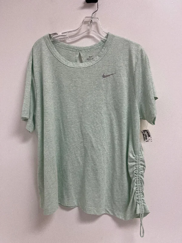 Timeless Comfort Athletic Top Short Sleeve By Nike In Green, Size: 1x