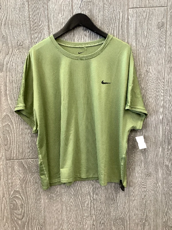 Street Fashion Athletic Top Short Sleeve By Nike In Green, Size: 2x