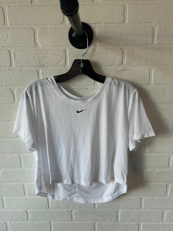 Breathable Comfort Athletic Top Short Sleeve By Nike In White, Size: M