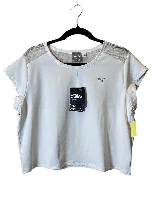 Comfortable Dresses Athletic Top Short Sleeve By Puma In White, Size: L