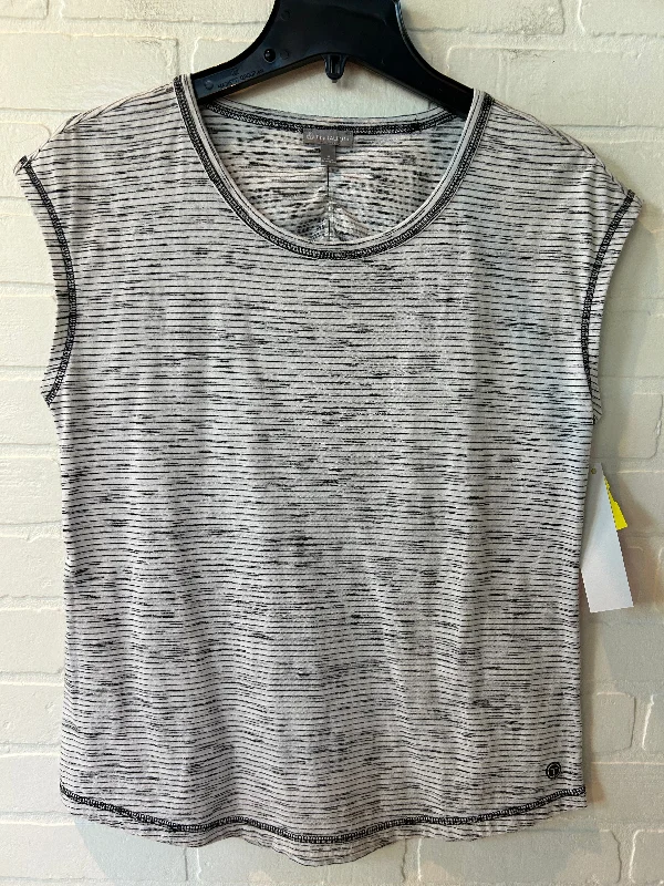 Outdoor Trend Athletic Top Short Sleeve By Talbots In Black & White, Size: S