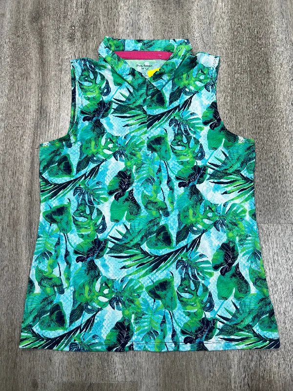 Versatile Casuals Athletic Top Short Sleeve By Tommy Bahama In Tropical Print, Size: L
