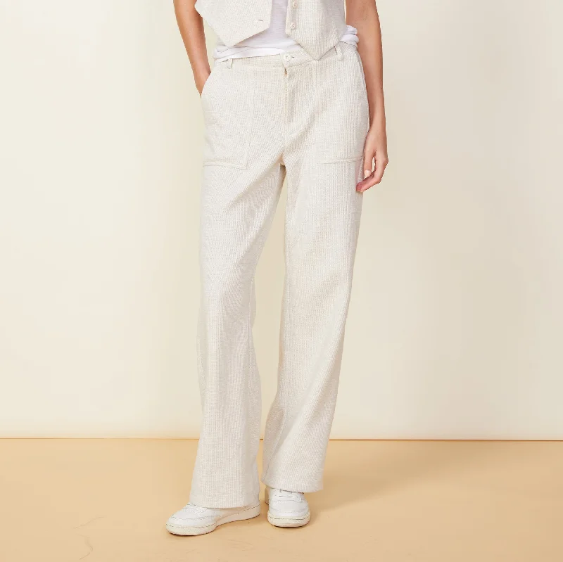 Celebrity Style Brushed Thermal Patch Pocket Pant