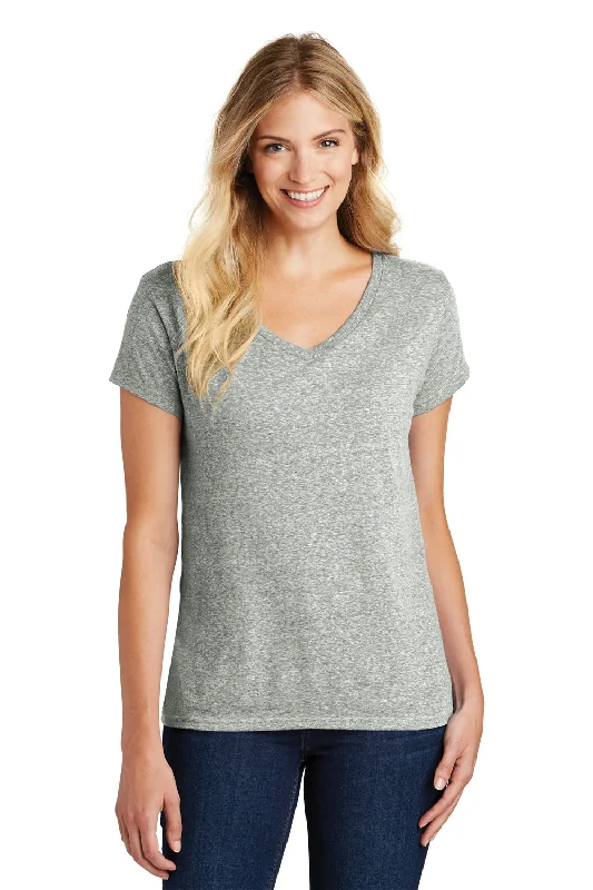 Classic Design District Womens Astro Short Sleeve V-Neck T-Shirt - Grey - Closeout