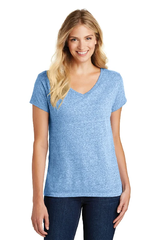 Fashion Touch District Womens Astro Short Sleeve V-Neck T-Shirt - Royal Blue - Closeout