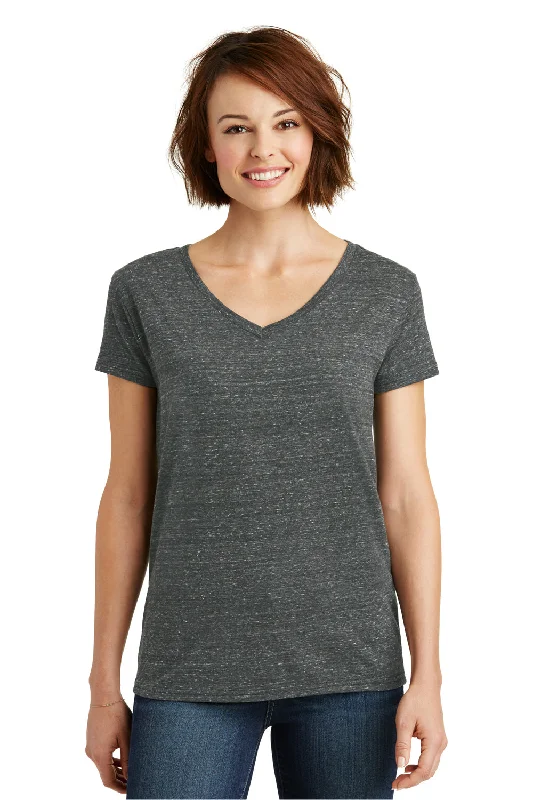 Casual Chic District Womens Cosmic Short Sleeve V-Neck T-Shirt - Black/Grey - Closeout