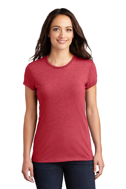 Classic Series District Womens Fitted Perfect Tri Short Sleeve Crewneck T-Shirt - Red Frost