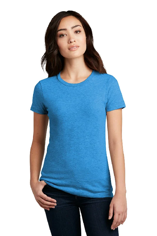 Trendy Looks District Womens Perfect Blend Short Sleeve Crewneck T-Shirt - Heather Bright Turquoise Blue Trendy Looks District Womens Perfect Blend Short Sleeve Crewneck T-Shirt - Heather Bright Turquoise Blue