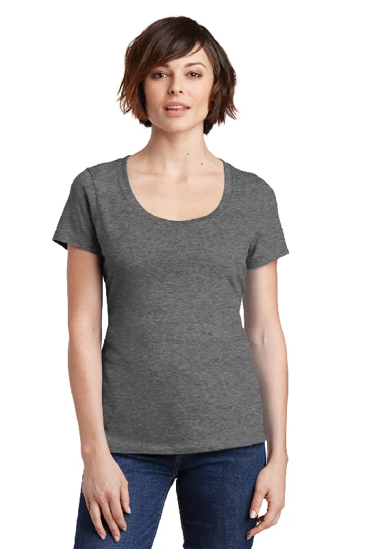 Cozy Fashion District Womens Perfect Weight Short Sleeve Scoop Neck T-Shirt - Heather Nickel Grey - Closeout Cozy Fashion District Womens Perfect Weight Short Sleeve Scoop Neck T-Shirt - Heather Nickel Grey - Closeout