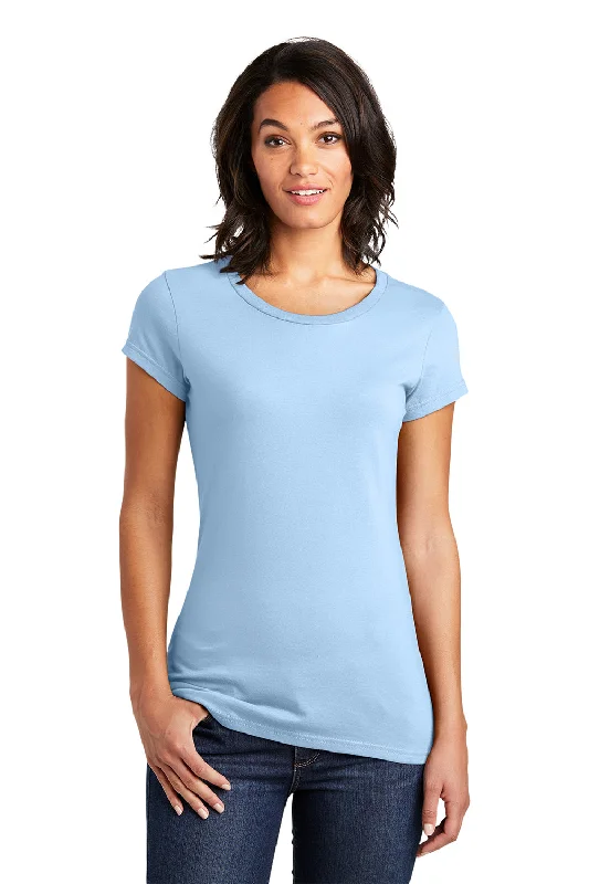 Soft And Comfortable District Womens Very Important Short Sleeve Crewneck T-Shirt - Ice Blue