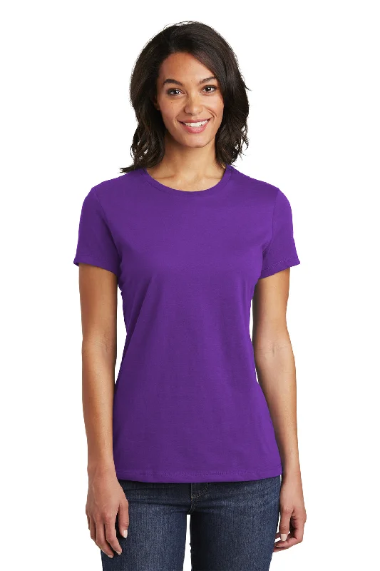 Stylish Casuals District Womens Very Important Short Sleeve Crewneck T-Shirt - Purple