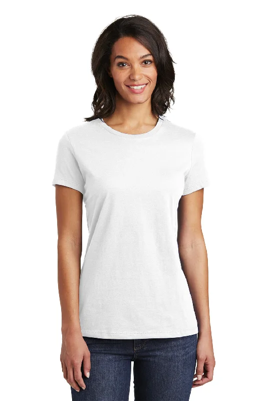 Weekend Comfort District Womens Very Important Short Sleeve Crewneck T-Shirt - White