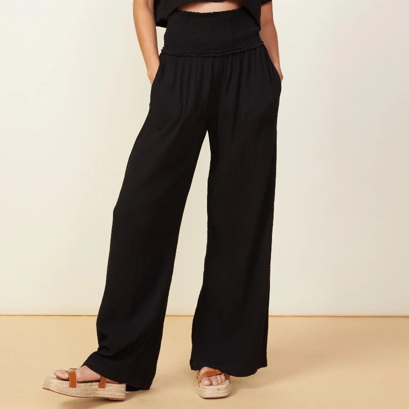 Diamond Series Gauze Smocked Flare Pant