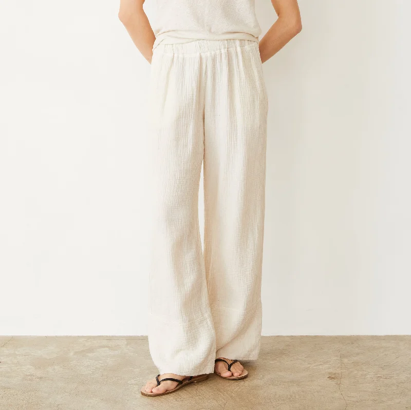 Tropical Style Gauze Wide Leg Pant