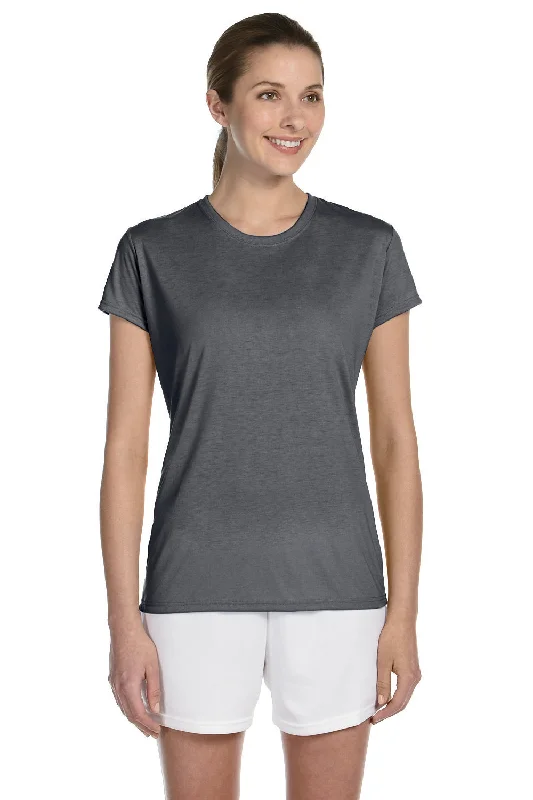 Trendy Comfort Gildan Womens Performance Jersey Moisture Wicking Short Sleeve Crewneck T-Shirt - Charcoal Grey - Closeout