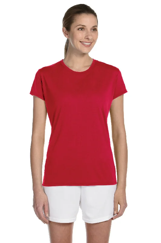 Casual Chic Gildan Womens Performance Jersey Moisture Wicking Short Sleeve Crewneck T-Shirt - Red - Closeout