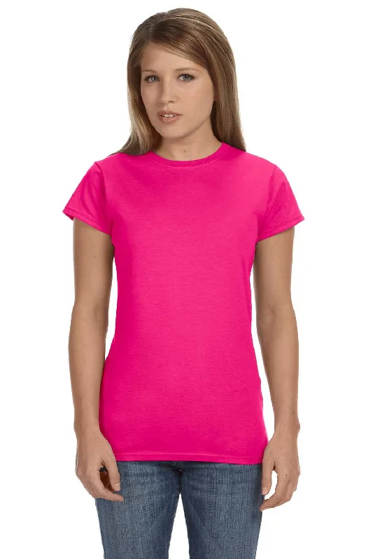 Personal Design Gildan Womens Softstyle Short Sleeve Crewneck T-Shirt - Antique Heliconia Pink - Closeout