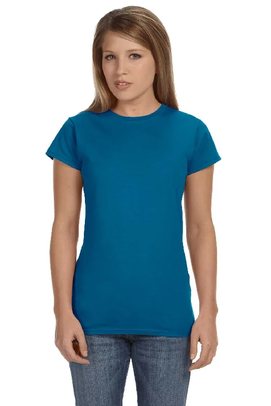 Editorial Design Gildan Womens Softstyle Short Sleeve Crewneck T-Shirt - Antique Sapphire Blue