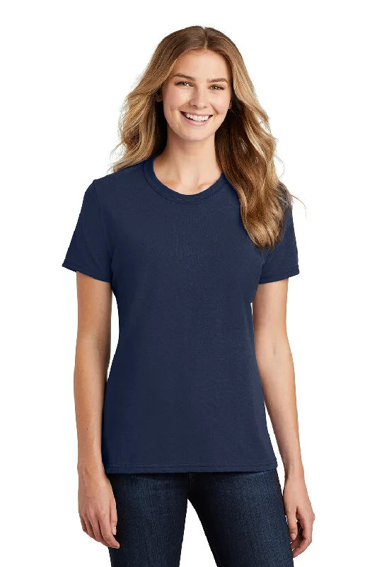 Cozy Fashions Port & Company Womens Core Short Sleeve Crewneck T-Shirt - Navy Blue