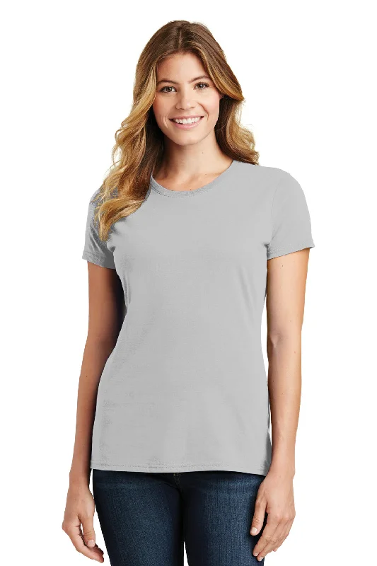 French Style Port & Company Womens Fan Favorite Short Sleeve Crewneck T-Shirt - Silver Grey - Closeout
